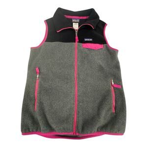 Patagonia Synchilla Fleece Snap-T Vest Women's M Pink/Gray Colorblock Full Zip